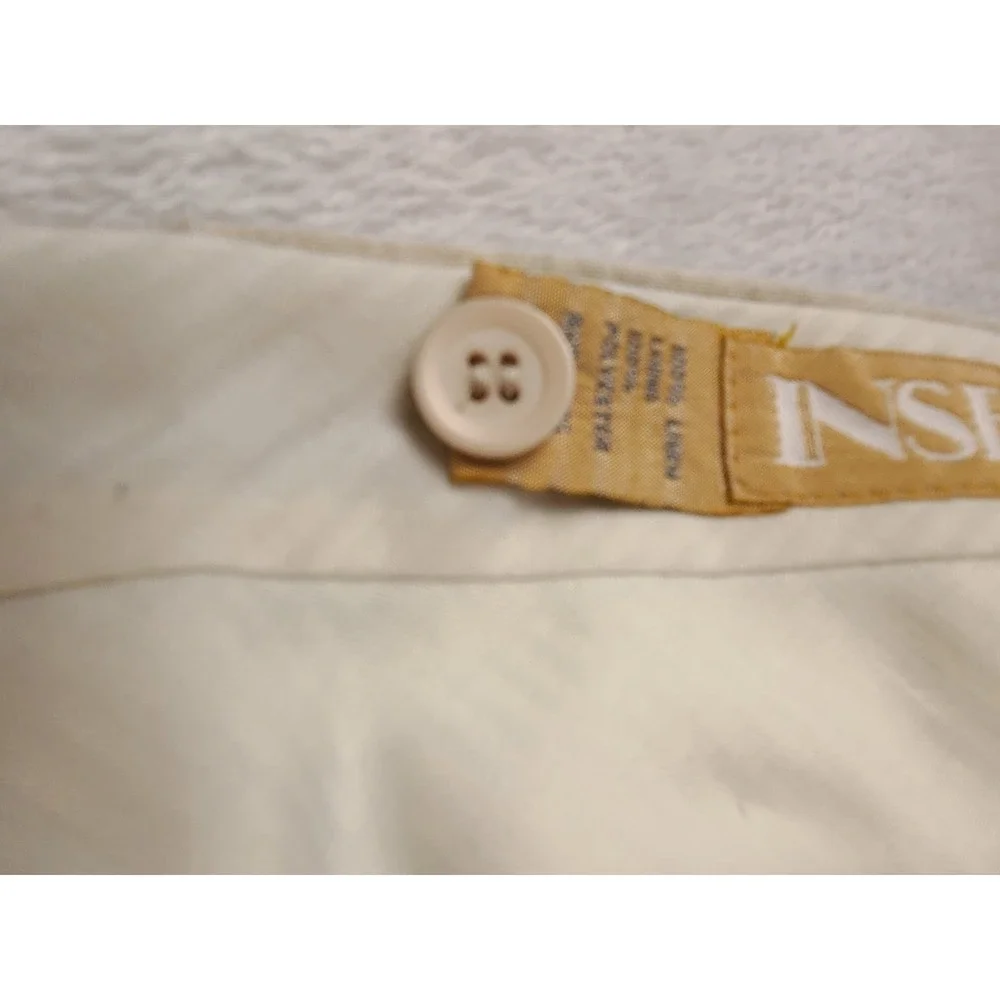 Inserch Men's 36x31 Linen Pleated Trousers Pants Beige Tan Frayed Hem‎ Neutral